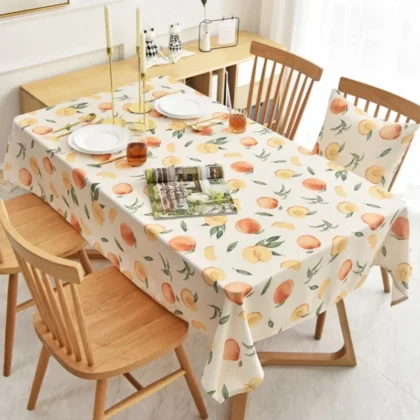 Cute Peach Simple Modern Tablecloth Waterproof Rectangular